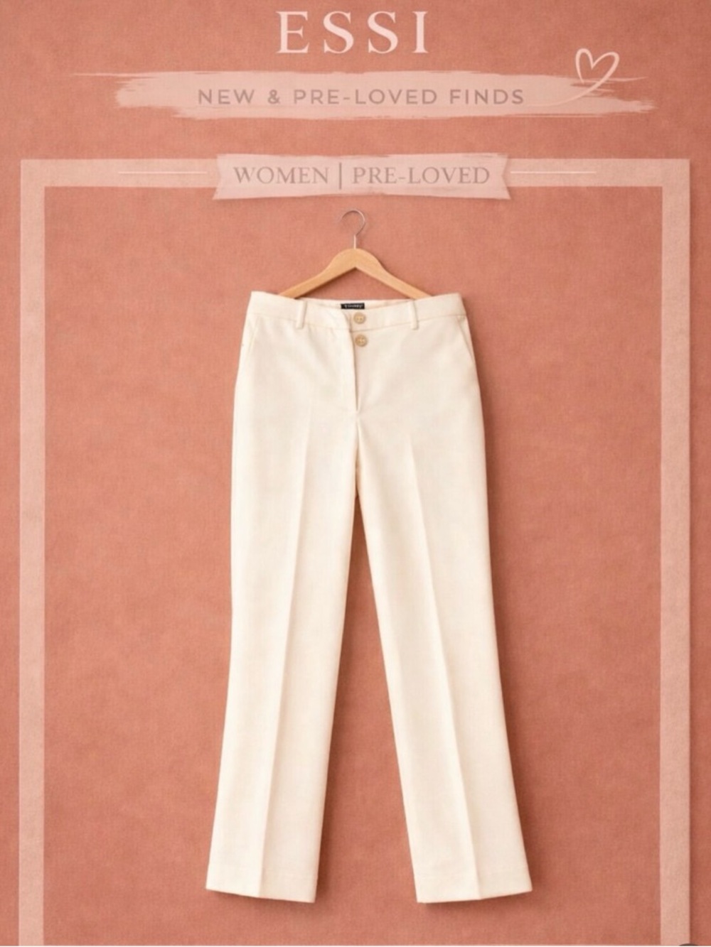 Talbots Cream Straight Leg Trousers